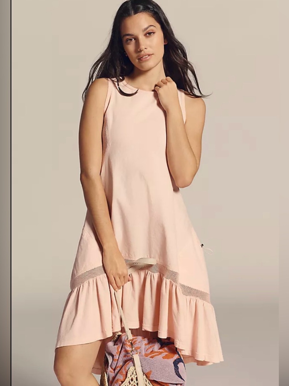 Anthropologie NWT Daily Practice Hill Up Tiered High-Low Midi Dress Size Medium